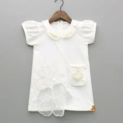 Best White Embellished Dress With Matching Sling Bag Dresses & Sets | Dresses