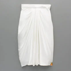 Best White Embroidered Embellished Halter Neck Top With Dhoti Style Skirt Ethnic Wear | Dhotis & Patialas