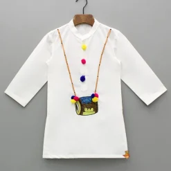 Outlet White Embroidered Kurta And Pyjama BOY Indian Ethnic Wear | Ethnic Sets