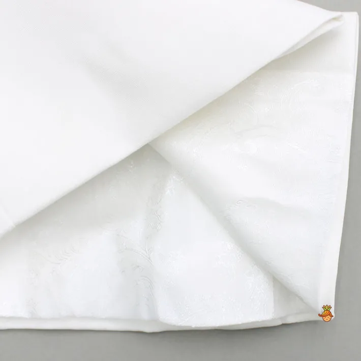 Outlet White Embroidered Sherwani and Pant BOY Indian Ethnic Wear | Sherwani Sets