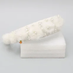 Sale White Floral Pearly Fur Hair Band Hair Accessories | Hair Bands
