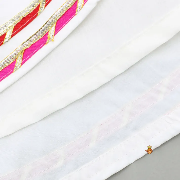 New White Gota Lace Detailed Multicolour Embroidered Kurti Ethnic Wear | Kurtis & Jumpsuits