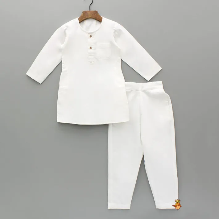 Clearance White Kurta With Embroidered Lace Work Jacket And Pant BOY Indian Ethnic Wear | Ethnic Sets