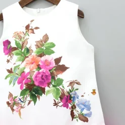 Outlet White Multicoloured Floral Print Dress Dresses & Sets | Dresses
