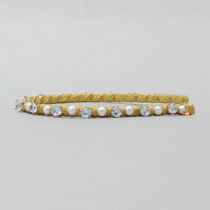 Sale White Stones Adorned Pearly Hair Band Hair Accessories | Hair Bands