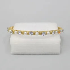 Sale White Stones Adorned Pearly Hair Band Hair Accessories | Hair Bands