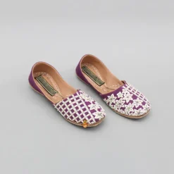Best Wine Checks And Floral Embroidered Jutti BOY Shoes | Shoes