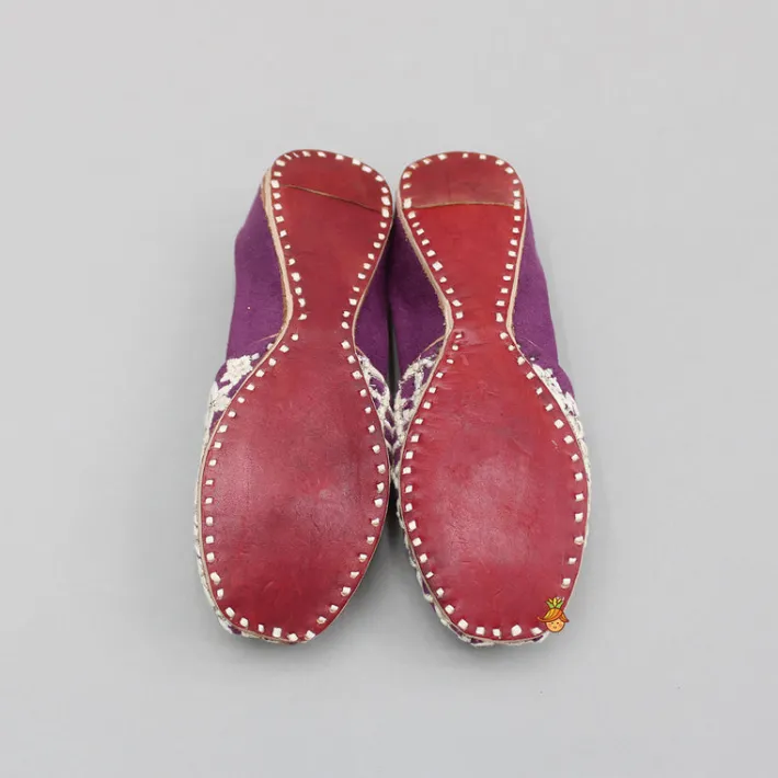 Best Wine Checks And Floral Embroidered Jutti BOY Shoes | Shoes