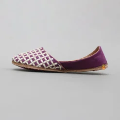 Best Wine Checks And Floral Embroidered Jutti BOY Shoes | Shoes