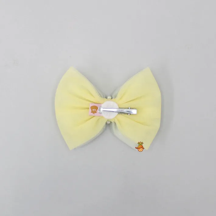 New Yellow And Blue Net Dual Bowie Hair Clip Hair Accessories | Hair Clips