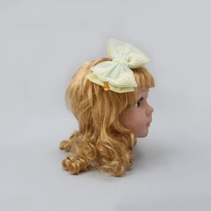 New Yellow And Blue Net Dual Bowie Hair Clip Hair Accessories | Hair Clips