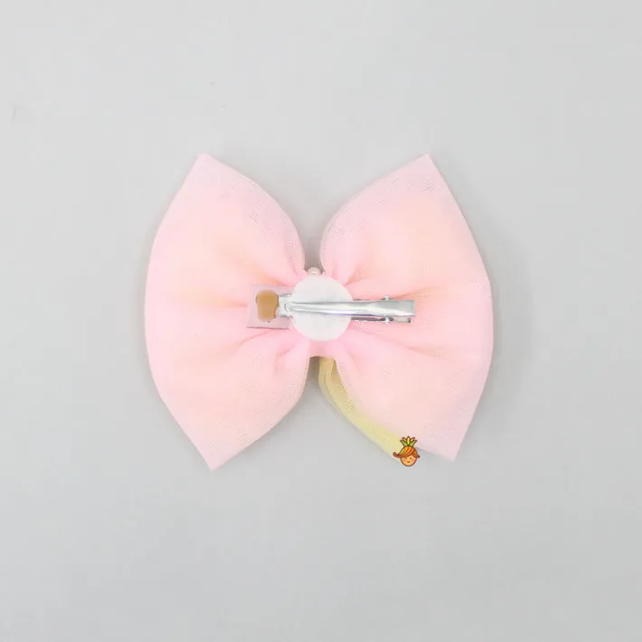Sale Yellow And Pink Net Dual Bowie Hair Clip Hair Accessories | Hair Clips