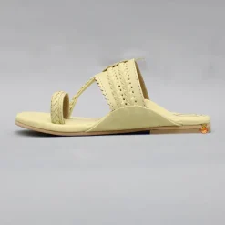 Online Yellow Braided Kolhapuri Flats Shoes