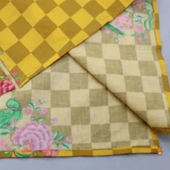 Hot Yellow Checks Printed Kurta With Striped Jacket And Churidar BOY Indian Ethnic Wear | Ethnic Sets