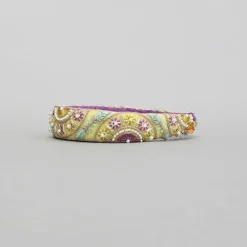 Fashion Yellow Embroidered And Embellished Hairband Hair Accessories | Hair Bands