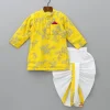 Clearance Yellow Embroidered Kurta And White Dhoti BOY Indian Ethnic Wear | Ethnic Sets