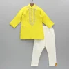 Fashion Yellow Embroidered Kurta And Churidar BOY Twinning Sets | Indian Ethnic Wear