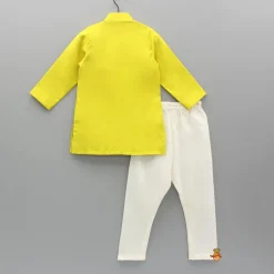 Fashion Yellow Embroidered Kurta And Churidar BOY Twinning Sets | Indian Ethnic Wear