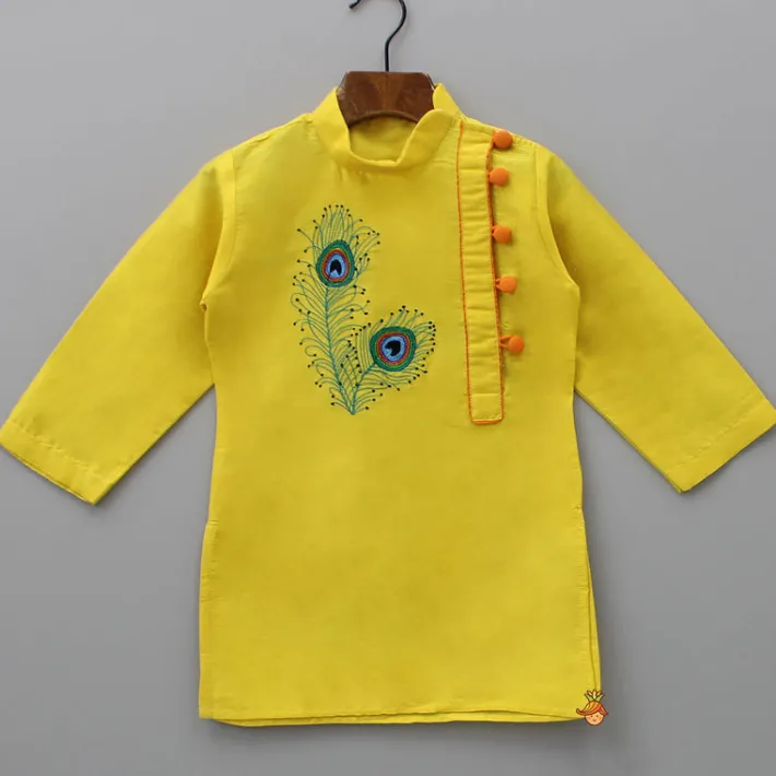 Online Yellow Embroidered Kurta And Dhoti With Mukut BOY Indian Ethnic Wear | Ethnic Sets
