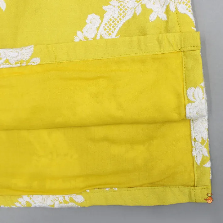 Clearance Yellow Embroidered Kurta With Pyjama BOY Indian Ethnic Wear | Ethnic Sets