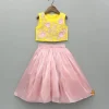 Clearance Yellow Embroidered Top And Pink Flared Lehenga Ethnic Wear | Lehengas & Ghagras