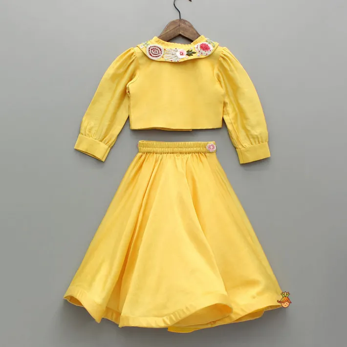 Best Yellow Embroidered Top And Lehenga Ethnic Wear | Lehengas & Ghagras