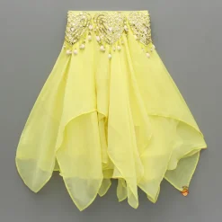 Outlet Yellow Embroidered Top And Stylish Layered Lehenga With Dupatta Ethnic Wear | Lehengas & Ghagras