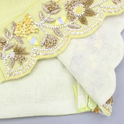 Outlet Yellow Embroidered Top And Stylish Layered Lehenga With Dupatta Ethnic Wear | Lehengas & Ghagras