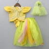 Clearance Yellow Faux Mirror Work Top And Stylish Lehenga With Dupatta Ethnic Wear | Lehengas & Ghagras