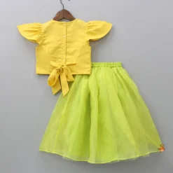 Clearance Yellow Faux Mirror Work Top And Stylish Lehenga With Dupatta Ethnic Wear | Lehengas & Ghagras