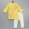 Fashion Yellow Floral Embroidered Kurta And Pyjama BOY Indian Ethnic Wear | Ethnic Sets