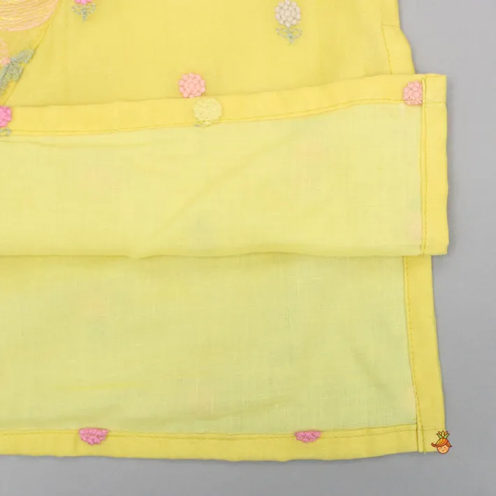 Fashion Yellow Floral Embroidered Kurta And Pyjama BOY Indian Ethnic Wear | Ethnic Sets
