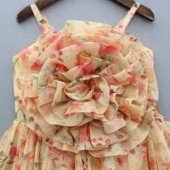 Sale Yellow Floral Printed Strappy Dress Dresses & Sets | Dresses