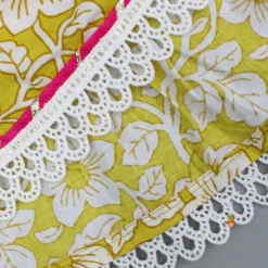 Sale Yellow Floral Printed Top And Tiered Sharara Ethnic Wear | Palazzos & Shararas