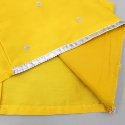 New Yellow Gota Lace Embroidered Top With Floral Printed Lehenga And Net Dupatta Ethnic Wear | Lehengas & Ghagras