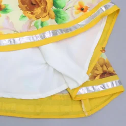New Yellow Gota Lace Embroidered Top With Floral Printed Lehenga And Net Dupatta Ethnic Wear | Lehengas & Ghagras