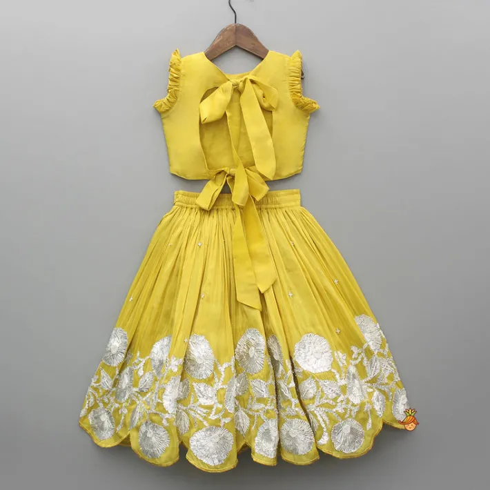 Best Yellow Gota Work Embroidered Top And Lehenga Ethnic Wear | Lehengas & Ghagras