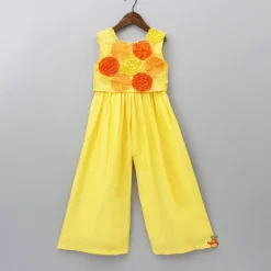 Best Yellow Jumpsuit With Embroidered Top Ethnic Wear
