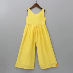 Best Yellow Jumpsuit With Embroidered Top Ethnic Wear
