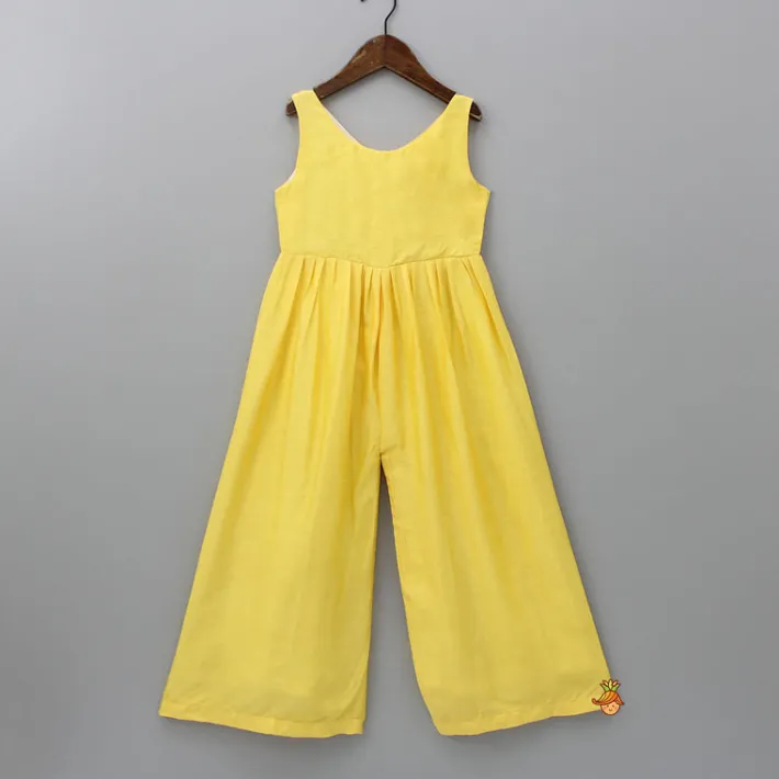 Best Yellow Jumpsuit With Embroidered Top Ethnic Wear