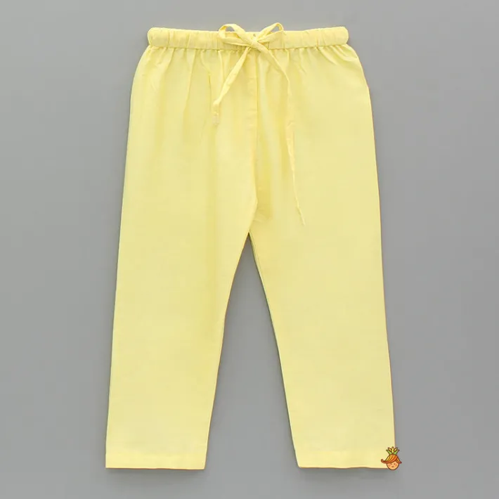 Outlet Yellow Kurta And Floral Embroidered Jacket With Pyjama BOY Indian Ethnic Wear | Ethnic Sets