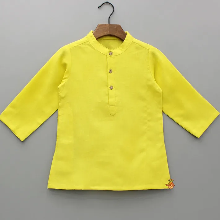 Clearance Yellow Kurta With Printed Embroidered Jacket And Pyjama BOY Indian Ethnic Wear | Ethnic Sets