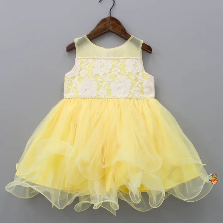 Hot Yellow Lacy Floral Dress Dresses & Sets | Dresses