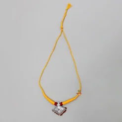Hot Yellow Necklace With Beautiful Embellished Pendant Jewellery