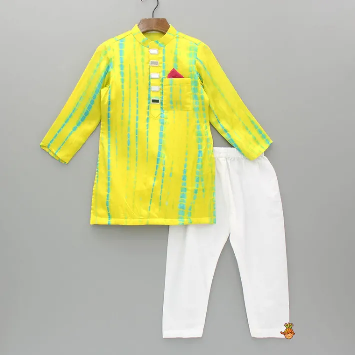 Fashion Yellow Printed Embellished Kurta With Pyjama BOY Indian Ethnic Wear | Ethnic Sets