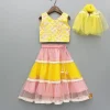 Sale Yellow Printed Embroidered Top And Dual Tone Lehenga With Dupatta Ethnic Wear | Lehengas & Ghagras