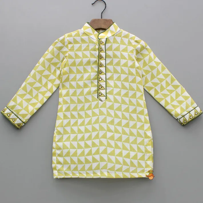 Outlet Yellow Printed Kurta And Pyjama BOY Indian Ethnic Wear | Ethnic Sets