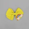 Fashion Yellow Rainbow Embroidered Bowie Hair Clip Hair Accessories | Hair Clips