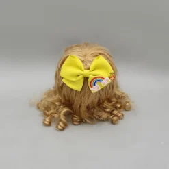 Fashion Yellow Rainbow Embroidered Bowie Hair Clip Hair Accessories | Hair Clips