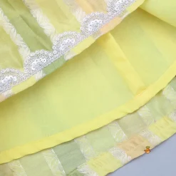 Hot Yellow Shirt Style Top And Multicoloured Colour Blocked Lehenga Ethnic Wear | Lehengas & Ghagras